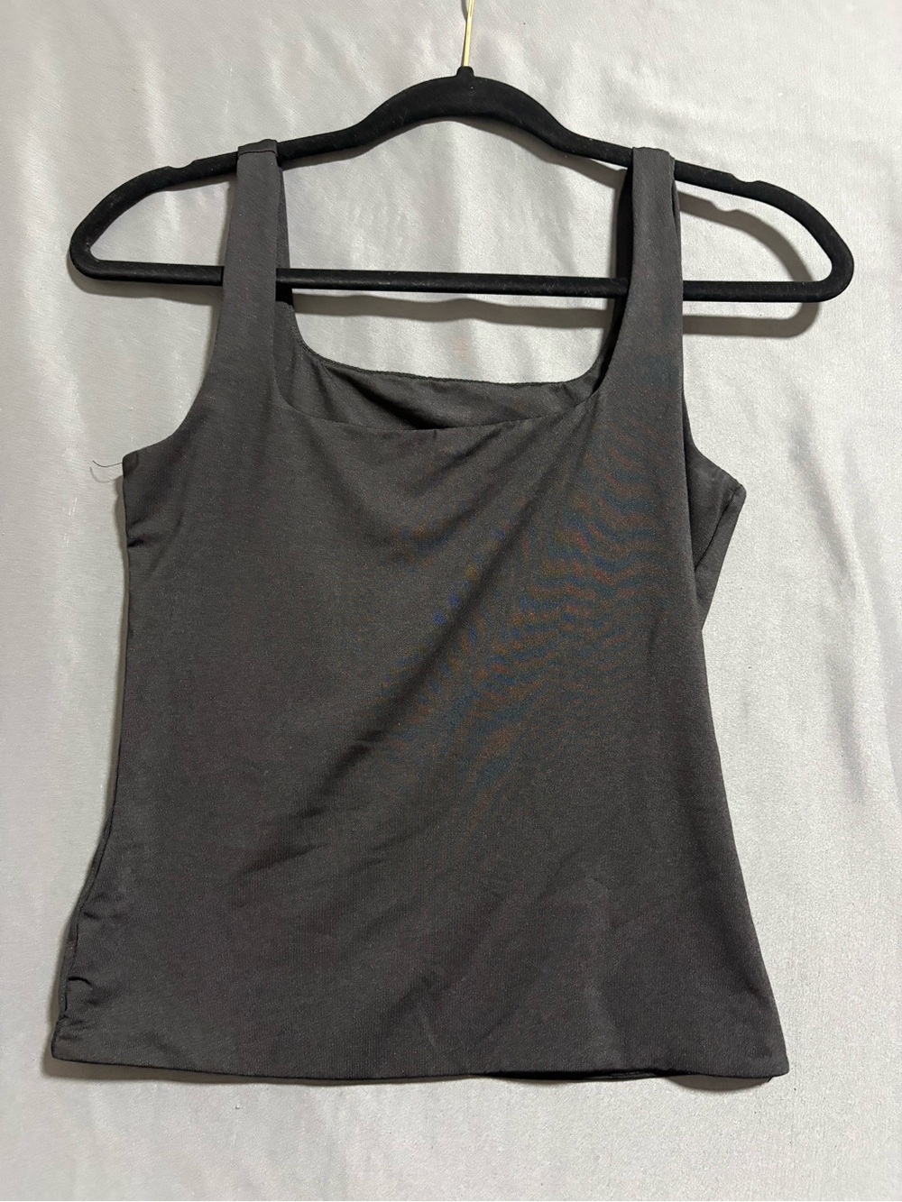 Women's Black Square-Neck Tank Top with Wide Straps